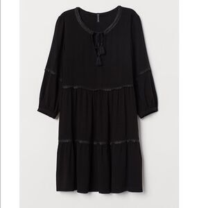 𝅺h&m black viscose dress . Size 0. New.